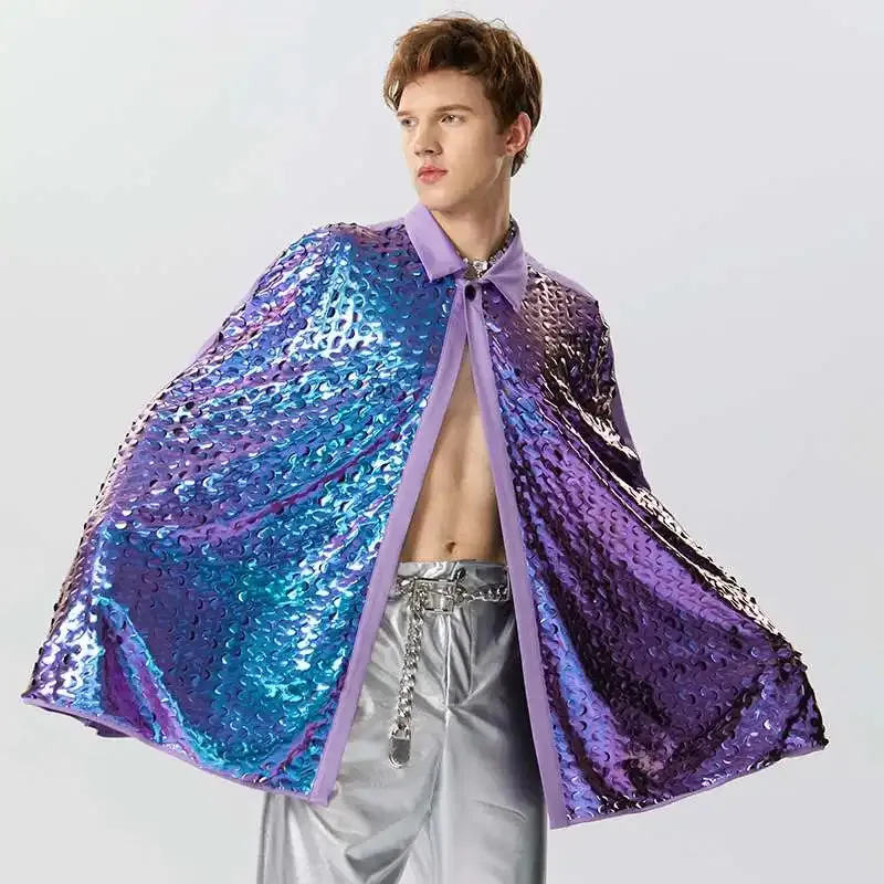 Shiny Sequins Cape Outer