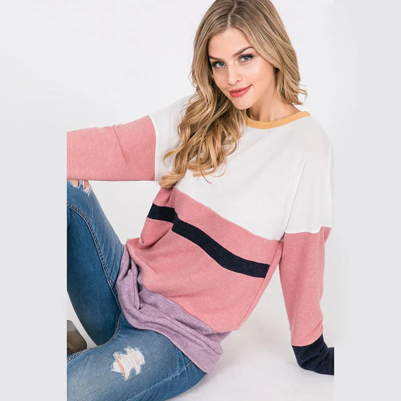 Shona Soft Stripe Top PInk