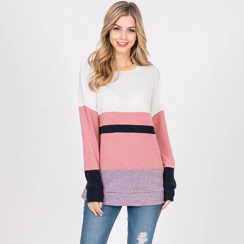 Shona Soft Stripe Top PInk