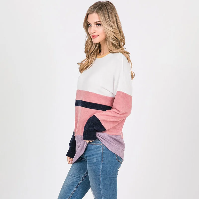 Shona Soft Stripe Top PInk