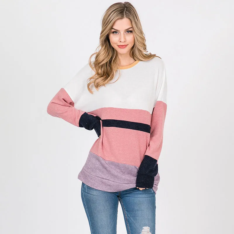 Shona Soft Stripe Top PInk