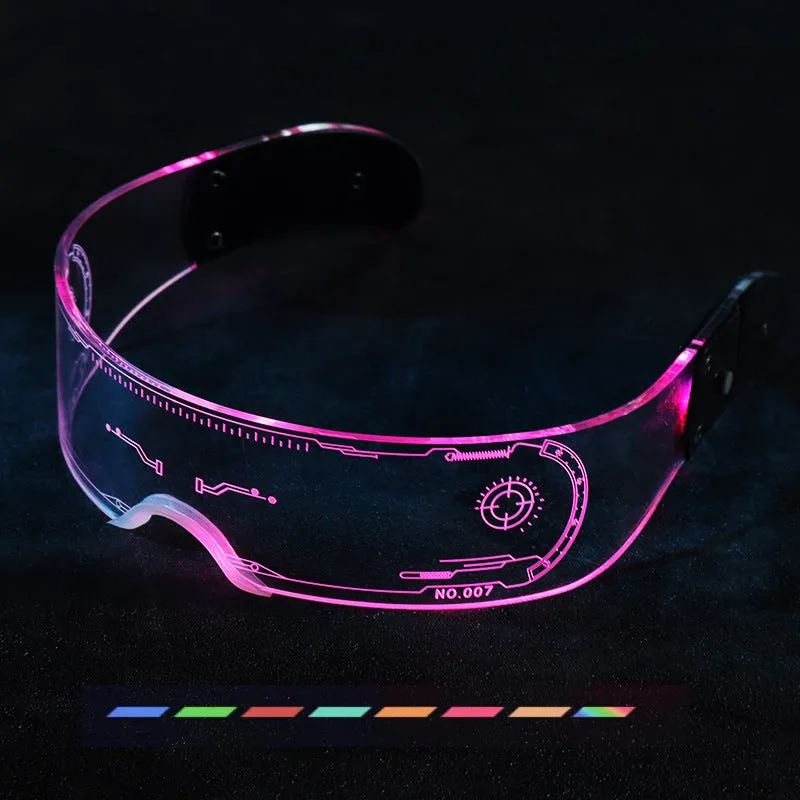 Stylish glasses with lights, in a variety of colors