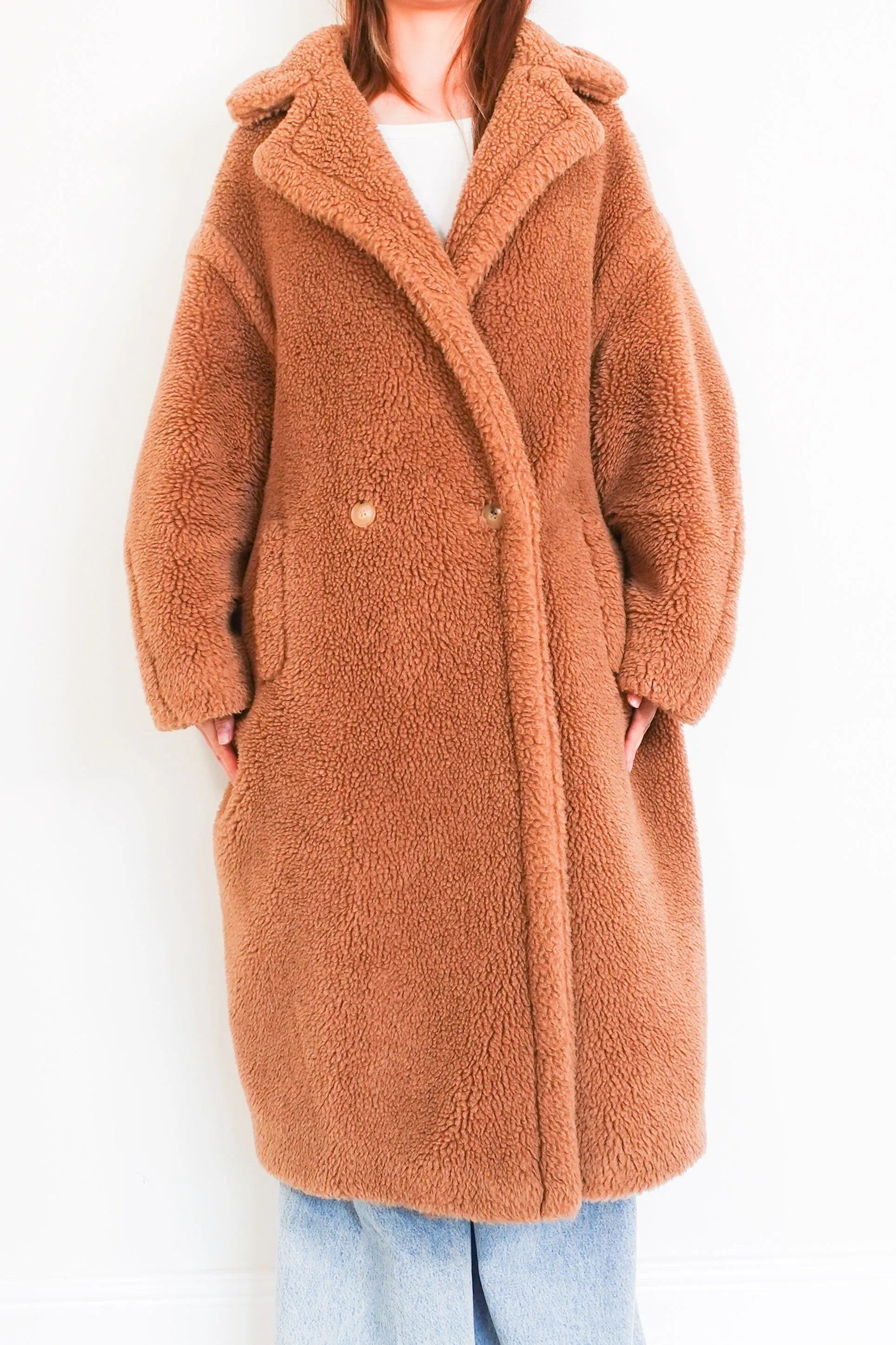 Teddy coat in beige RRP £2700