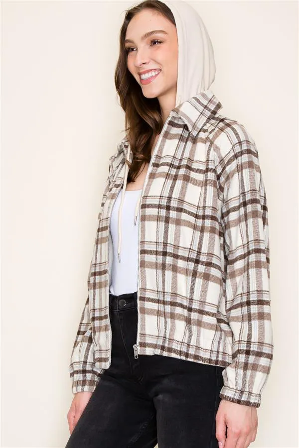 The Andi Plaid Hooded Shacket - 3 Colors!