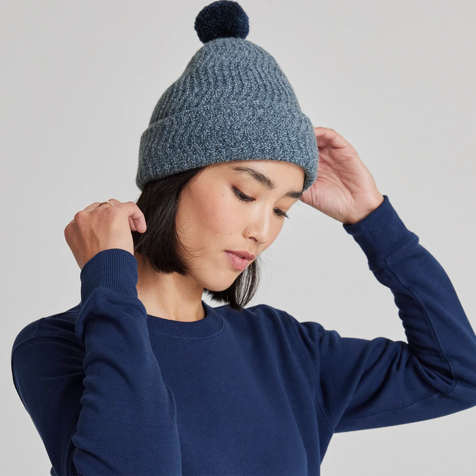 The Pom Beanie - Juniper Marl