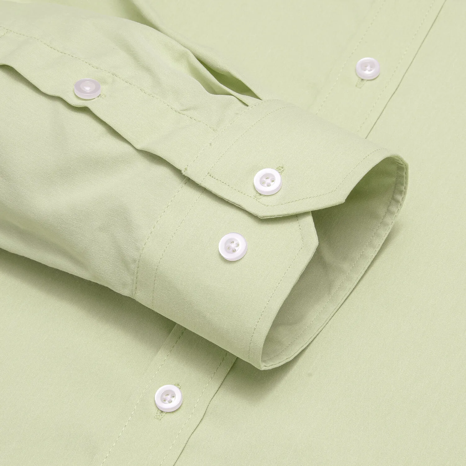 Ties2you Button Down Shirt Avocado Green Solid Silk Men's Shirt