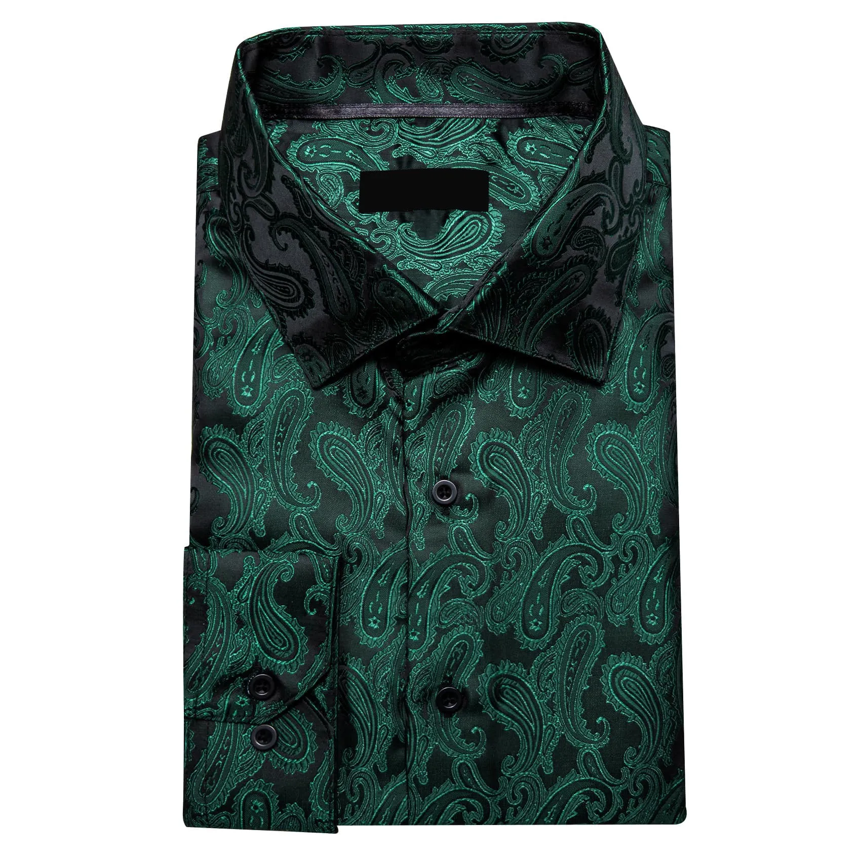 Ties2you Work Shirt Sapphire Pine Green Paisley Silk Mens Button Down Long Sleeve Dress Shirt Top