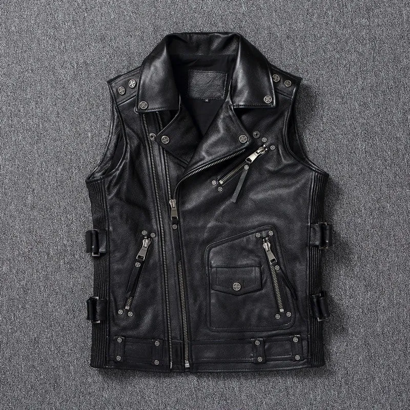 Vintage Layered Motorcycle Vest