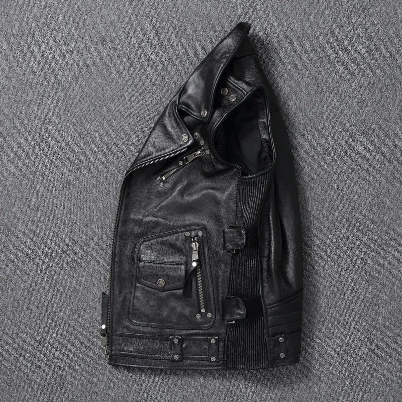 Vintage Layered Motorcycle Vest