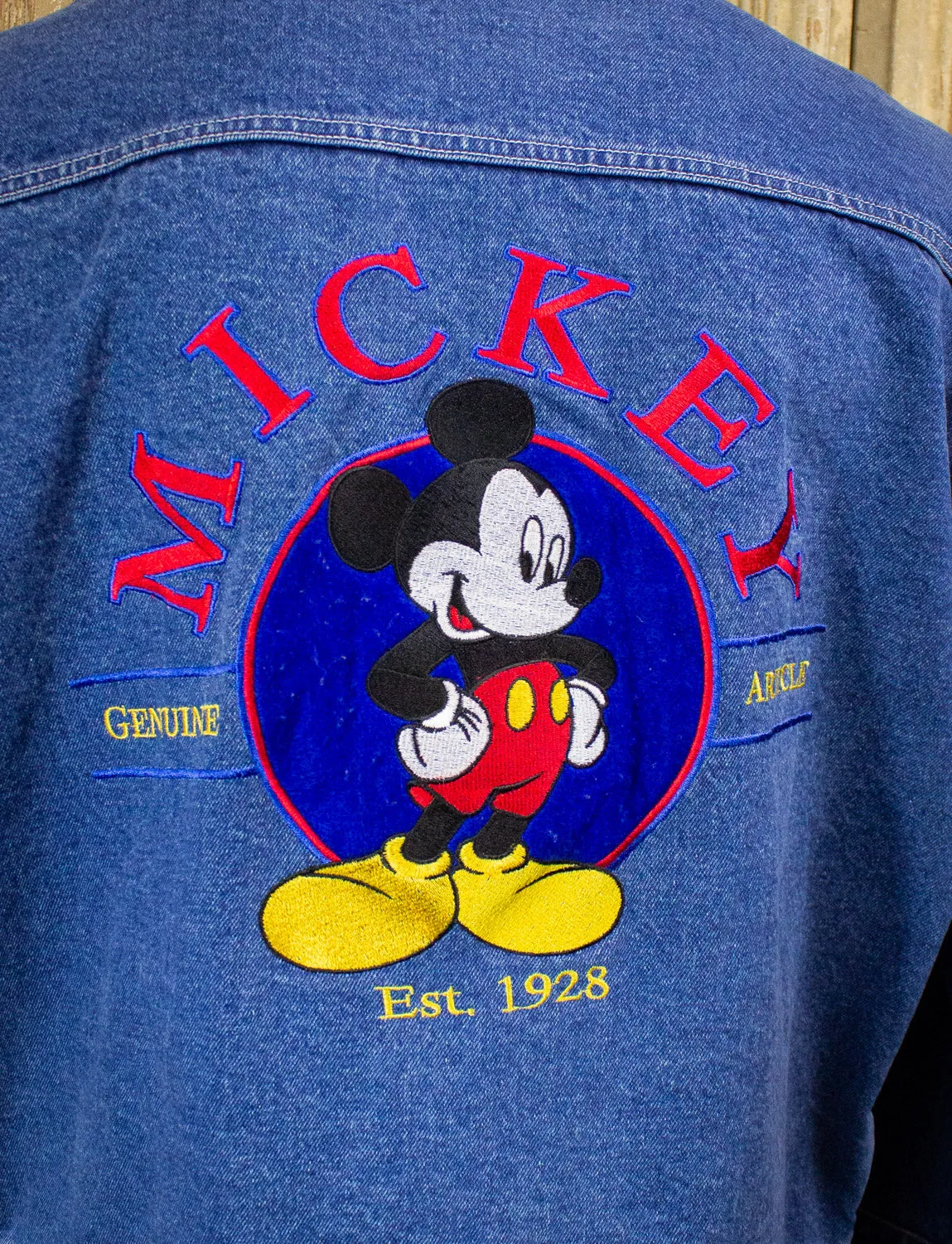 Vintage Mickey Mouse Denim Jacket 90s XL