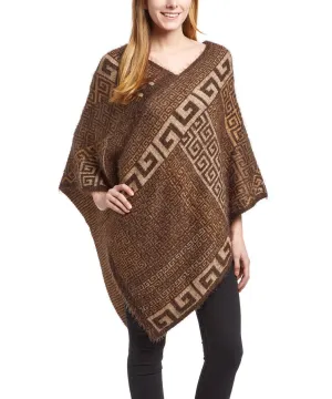 Western Extra Soft Fuzzy Tribal Aztec Batwing Shawl Wrap Poncho