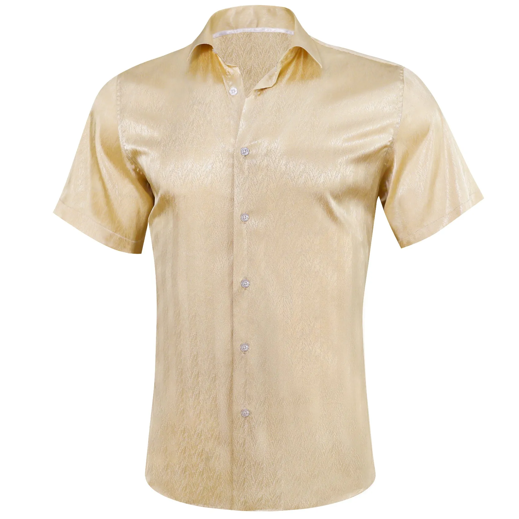 Wheat Solid Men's Short Sleeve Shirt