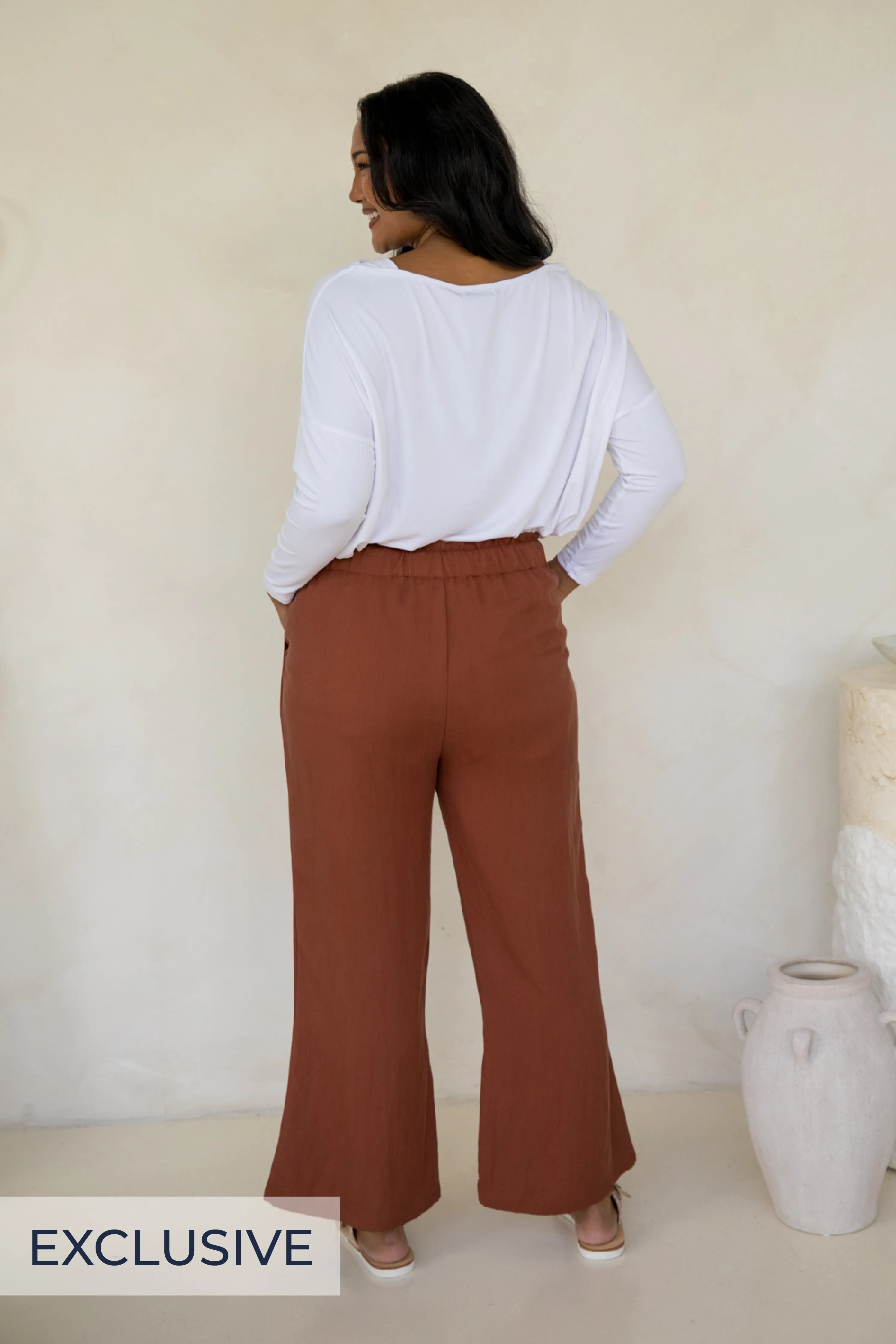 Wide Leg Olivia Pant in Espresso