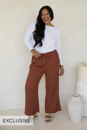 Wide Leg Olivia Pant in Espresso