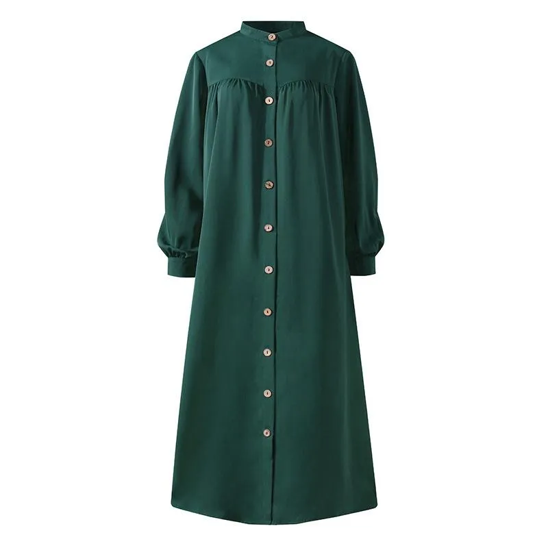 Women Leisure Long Sleeves Shirt Dresses