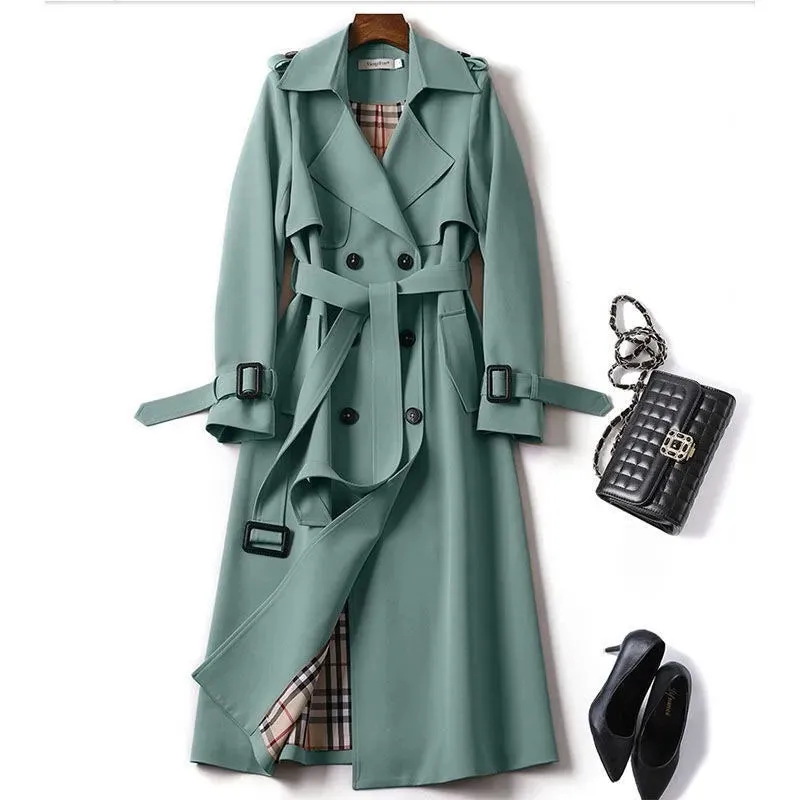 Women's Stylish Wool Long Trench Coat