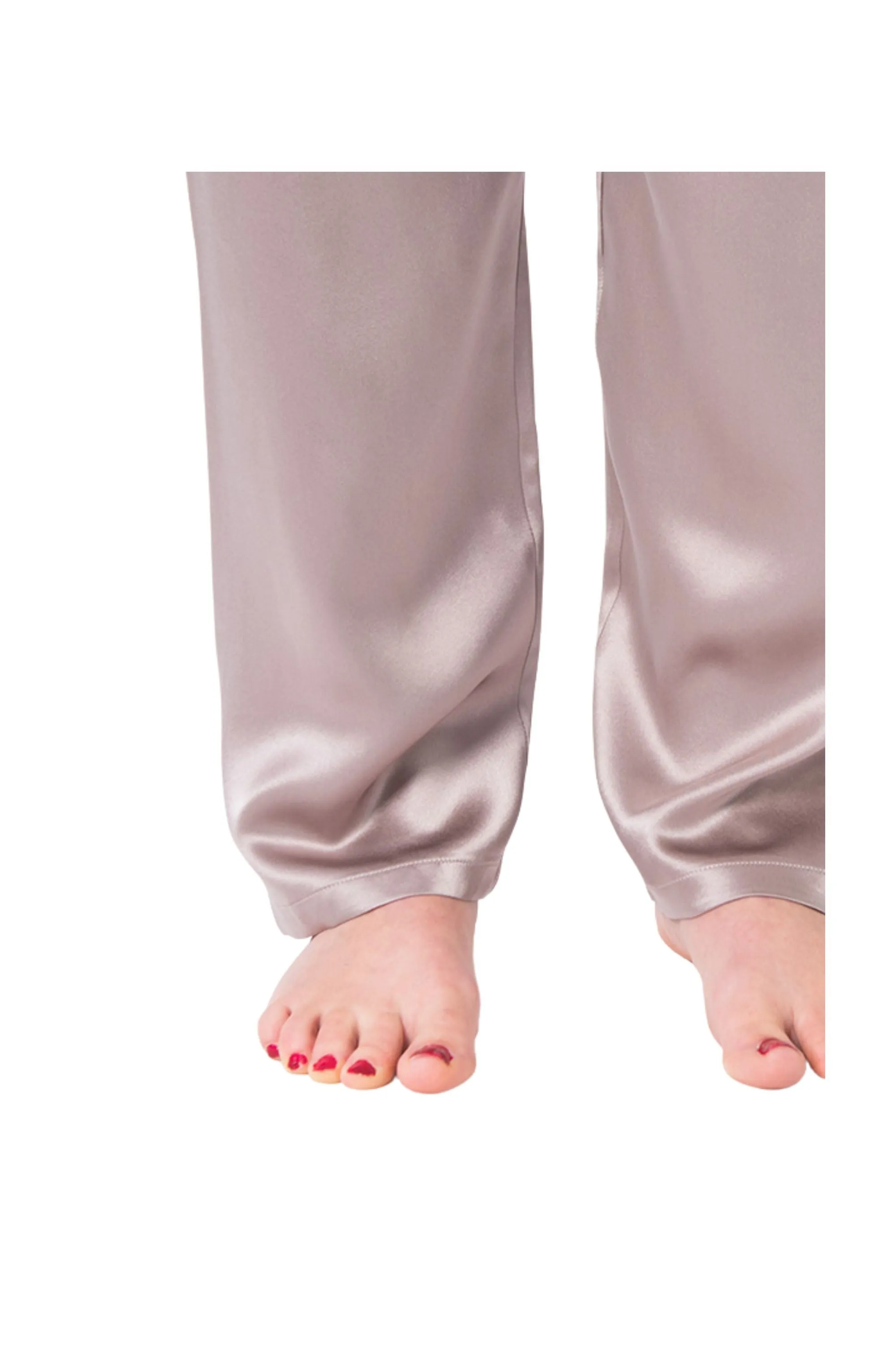 Women's Taupe Mulberry Silk Pajama Set